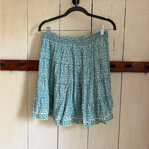 Max Studio Teal and White Skater Skirt